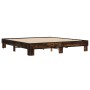 Estructura cama madera ingeniería metal roble ahumado 180x200cm de vidaXL, Camas y somieres - Ref: Foro24-3280224, Precio: 12...