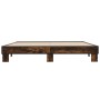 Estructura cama madera ingeniería metal roble ahumado 180x200cm de vidaXL, Camas y somieres - Ref: Foro24-3280224, Precio: 12...