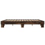 Estructura cama madera ingeniería metal roble ahumado 180x200cm de vidaXL, Camas y somieres - Ref: Foro24-3280224, Precio: 12...