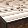 Estructura cama madera ingeniería metal roble ahumado 180x200cm de vidaXL, Camas y somieres - Ref: Foro24-3280224, Precio: 12...
