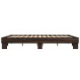 Estructura cama madera ingeniería metal marrón roble 180x200 cm de vidaXL, Camas y somieres - Ref: Foro24-3280226, Precio: 13...