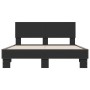 Estructura de cama madera de ingeniería y metal negro 135x190cm de vidaXL, Camas y somieres - Ref: Foro24-3280207, Precio: 14...