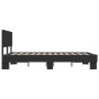 Estructura de cama madera de ingeniería y metal negro 135x190cm de vidaXL, Camas y somieres - Ref: Foro24-3280207, Precio: 14...