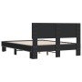 Estructura de cama madera de ingeniería y metal negro 135x190cm de vidaXL, Camas y somieres - Ref: Foro24-3280207, Precio: 14...