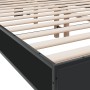 Estructura de cama madera de ingeniería y metal negro 135x190cm de vidaXL, Camas y somieres - Ref: Foro24-3280207, Precio: 14...