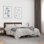 Estructura cama madera ingeniería metal marrón roble 135x190 cm de vidaXL, Camas y somieres - Ref: Foro24-3280211, Precio: 14...