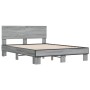 Estructura cama madera ingeniería metal gris Sonoma 140x200 cm de vidaXL, Camas y somieres - Ref: Foro24-3280195, Precio: 149...