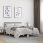 Estructura cama madera ingeniería metal gris Sonoma 140x200 cm de vidaXL, Camas y somieres - Ref: Foro24-3280195, Precio: 149...