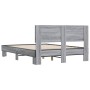 Estructura cama madera ingeniería metal gris Sonoma 140x200 cm de vidaXL, Camas y somieres - Ref: Foro24-3280195, Precio: 149...