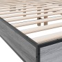 Estructura cama madera ingeniería metal gris Sonoma 140x200 cm de vidaXL, Camas y somieres - Ref: Foro24-3280195, Precio: 149...