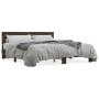 Estructura cama madera ingeniería metal marrón roble 200x200 cm de vidaXL, Camas y somieres - Ref: Foro24-3280176, Precio: 16...