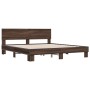 Estructura cama madera ingeniería metal marrón roble 200x200 cm de vidaXL, Camas y somieres - Ref: Foro24-3280176, Precio: 16...