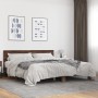 Estructura cama madera ingeniería metal marrón roble 200x200 cm de vidaXL, Camas y somieres - Ref: Foro24-3280176, Precio: 16...