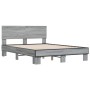 Estructura cama madera ingeniería metal gris Sonoma 120x190 cm de vidaXL, Camas y somieres - Ref: Foro24-3280205, Precio: 140...