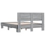 Estructura cama madera ingeniería metal gris Sonoma 120x190 cm de vidaXL, Camas y somieres - Ref: Foro24-3280205, Precio: 140...