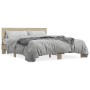 Estructura cama madera ingeniería metal roble Sonoma 160x200 cm de vidaXL, Camas y somieres - Ref: Foro24-3280183, Precio: 14...