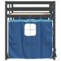 Litera con cortinas madera maciza de pino azul 90x200 cm de vidaXL, Camas y somieres - Ref: Foro24-3283935, Precio: 236,33 €,...