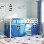 Litera con cortinas madera maciza de pino azul 80x200 cm de vidaXL, Camas y somieres - Ref: Foro24-3283902, Precio: 165,19 €,...