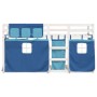 Litera con cortinas madera maciza de pino azul 80x200 cm de vidaXL, Camas y somieres - Ref: Foro24-3283902, Precio: 165,19 €,...