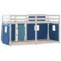 Litera con cortinas madera maciza de pino azul 80x200 cm de vidaXL, Camas y somieres - Ref: Foro24-3283902, Precio: 165,19 €,...