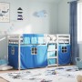 Litera con cortinas madera maciza de pino azul 75x190 cm de vidaXL, Camas y somieres - Ref: Foro24-3283914, Precio: 175,32 €,...
