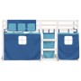 Litera con cortinas madera maciza de pino azul 75x190 cm de vidaXL, Camas y somieres - Ref: Foro24-3283914, Precio: 175,32 €,...