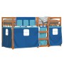 Litera con cortinas madera maciza de pino azul 80x200 cm de vidaXL, Camas y somieres - Ref: Foro24-3283923, Precio: 168,67 €,...