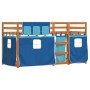 Litera con cortinas madera maciza de pino azul 80x200 cm de vidaXL, Camas y somieres - Ref: Foro24-3283923, Precio: 168,67 €,...