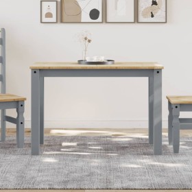 Mesa de comedor Panama madera maciza de pino gris 117x60x75 cm de vidaXL, Mesas de cocina y de comedor - Ref: Foro24-4005703,...