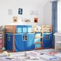Litera con cortinas madera maciza de pino azul 80x200 cm de vidaXL, Camas y somieres - Ref: Foro24-3283923, Precio: 168,67 €,...