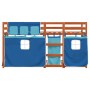 Litera con cortinas madera maciza de pino azul 80x200 cm de vidaXL, Camas y somieres - Ref: Foro24-3283923, Precio: 168,67 €,...
