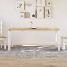 Mesa de comedor Corona madera maciza pino blanco 180x90x75 cm de vidaXL, Mesas de cocina y de comedor - Ref: Foro24-4005722, ...