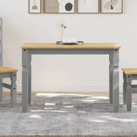 Mesa de comedor Corona madera maciza de pino gris 112x60x75 cm de vidaXL, Mesas de cocina y de comedor - Ref: Foro24-4005715,...