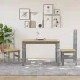 Mesa de comedor Corona madera maciza de pino gris 112x60x75 cm de vidaXL, Mesas de cocina y de comedor - Ref: Foro24-4005715,...