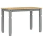 Mesa de comedor Corona madera maciza de pino gris 112x60x75 cm de vidaXL, Mesas de cocina y de comedor - Ref: Foro24-4005715,...