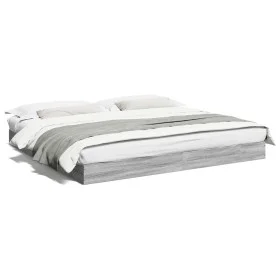 Estructura de cama madera de ingeniería gris Sonoma 180x200 cm de vidaXL, Camas y somieres - Ref: Foro24-842005, Precio: 105,...