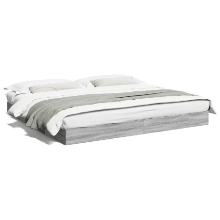 Estructura de cama madera de ingeniería gris Sonoma 180x200 cm de vidaXL, Camas y somieres - Ref: Foro24-842005, Precio: 106,...