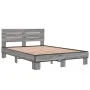 Sonoma gray metal engineered wood bed frame 120x200 cm by vidaXL, Beds and slatted bases - Ref: Foro24-3280155, Price: 138,63...