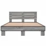 Sonoma gray metal engineered wood bed frame 120x200 cm by vidaXL, Beds and slatted bases - Ref: Foro24-3280155, Price: 138,63...