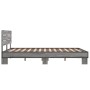 Estructura cama madera ingeniería metal gris Sonoma 120x200 cm de vidaXL, Camas y somieres - Ref: Foro24-3280155, Precio: 140...