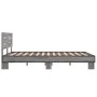 Sonoma gray metal engineered wood bed frame 120x200 cm by vidaXL, Beds and slatted bases - Ref: Foro24-3280155, Price: 138,63...