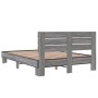 Estructura cama madera ingeniería metal gris Sonoma 120x200 cm de vidaXL, Camas y somieres - Ref: Foro24-3280155, Precio: 140...