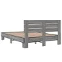 Sonoma gray metal engineered wood bed frame 120x200 cm by vidaXL, Beds and slatted bases - Ref: Foro24-3280155, Price: 138,63...