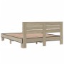 Estructura cama madera ingeniería metal roble Sonoma 150x200 cm de vidaXL, Camas y somieres - Ref: Foro24-3280143, Precio: 14...