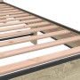 Estructura cama madera ingeniería metal roble Sonoma 150x200 cm de vidaXL, Camas y somieres - Ref: Foro24-3280143, Precio: 14...