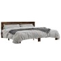 Estructura cama madera ingeniería metal roble ahumado 200x200cm de vidaXL, Camas y somieres - Ref: Foro24-3280129, Precio: 15...