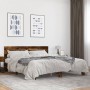 Estructura cama madera ingeniería metal roble ahumado 200x200cm de vidaXL, Camas y somieres - Ref: Foro24-3280129, Precio: 15...
