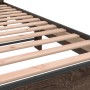 Estructura cama madera ingeniería metal marrón roble 160x200 cm de vidaXL, Camas y somieres - Ref: Foro24-3280141, Precio: 15...
