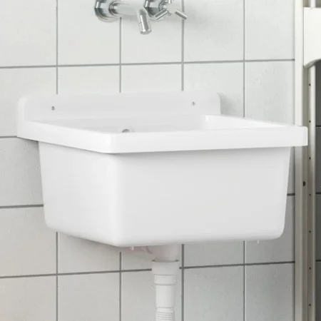 Wandwaschbecken aus weißem Kunstharz, 40 x 40 x 24 cm von vidaXL, Sinkt - Ref: Foro24-4002793, Preis: 69,60 €, Rabatt: %