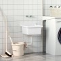 Fregadero lavabo de pared resina blanco 40x40x24 cm de vidaXL, Fregaderos - Ref: Foro24-4002793, Precio: 65,78 €, Descuento: %